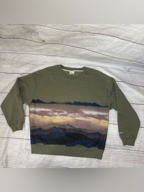 Columbia Women's XL Meridian Creek Crew Green Sweatshirt